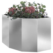Vidaxl hoek plantbak zilver 60 x 60 x 50 cm verzinkt staal - afbeelding 3