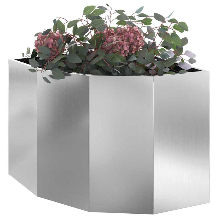 Vidaxl hoek plantbak zilver 60 x 60 x 50 cm verzinkt staal