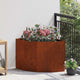Vidaxl hoek plantbak roestkleurig 60 x 60 x 50 cm weervast staal
