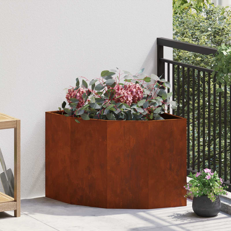 Vidaxl hoek plantbak roestig 60 x 60 x 50 cm cortenstaal