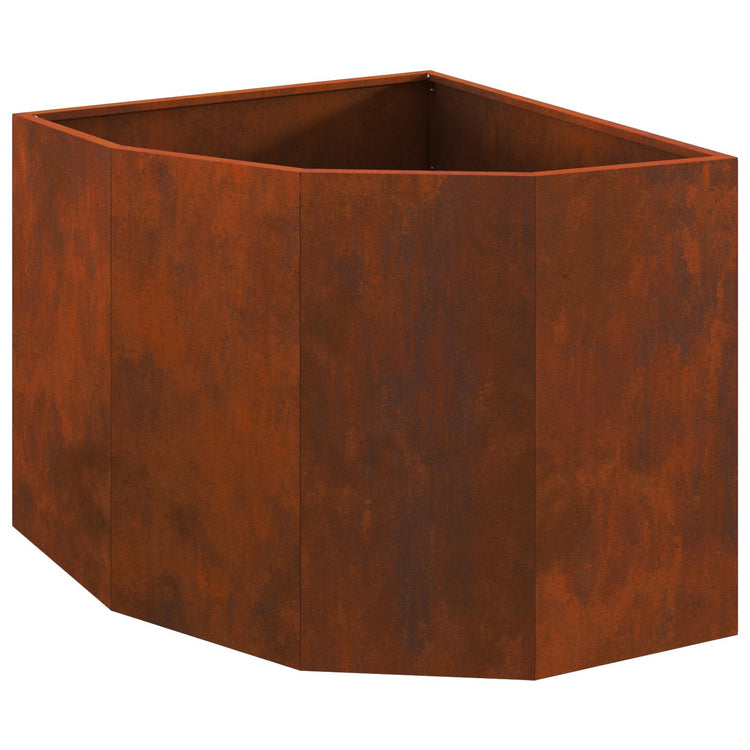 Vidaxl hoek plantbak roestkleurig 60 x 60 x 50 cm weervast staal