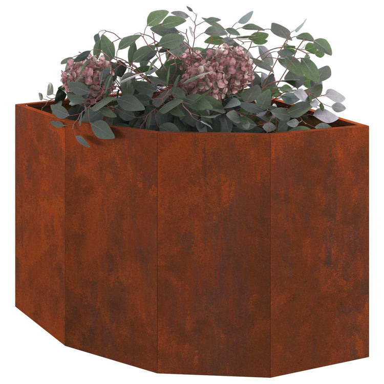 Vidaxl hoek plantbak roestkleurig 60 x 60 x 50 cm weervast staal