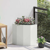 Vidaxl hoek plantbak wit 45 x 45 x 50 cm staal - afbeelding 1