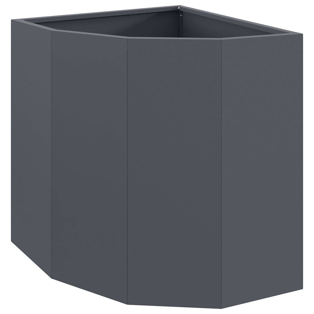 Vidaxl hoek plantbak antraciet 45 x 45 x 50 cm staal