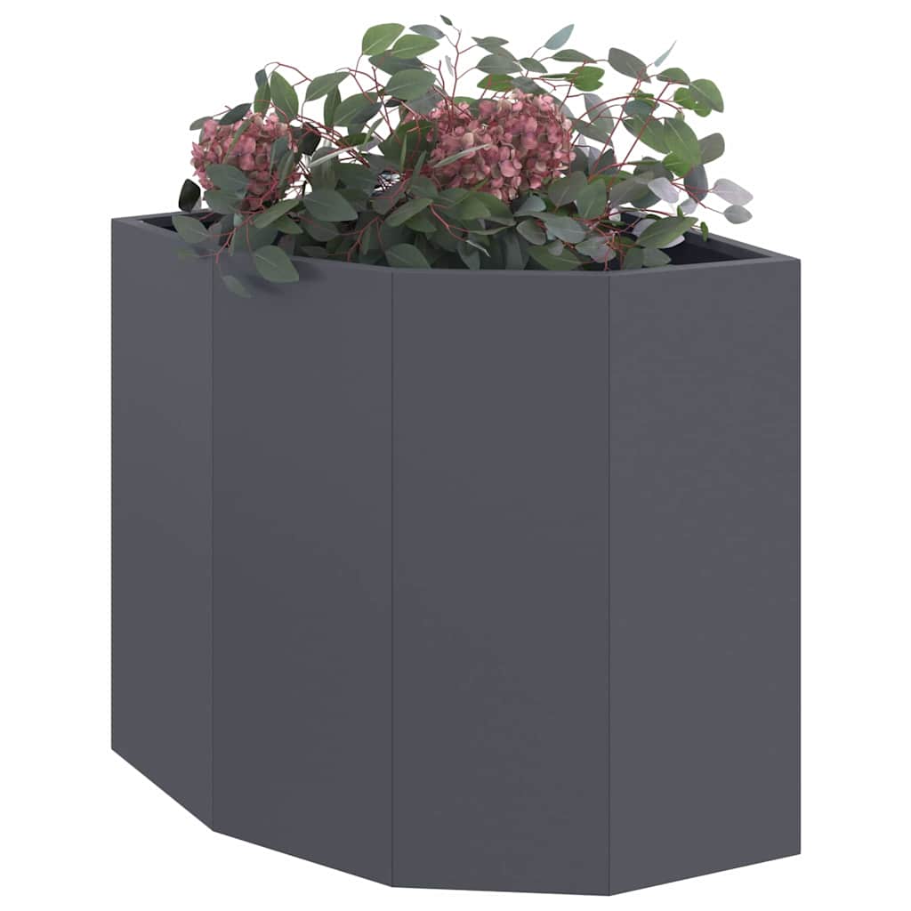 Vidaxl hoek plantbak antraciet 45 x 45 x 50 cm staal