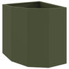 Vidaxl hoek plantbak olijfgroen 45 x 45 x 50 cm staal