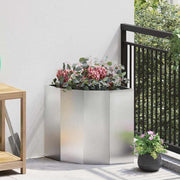 Vidaxl hoek plantbak zilver 45 x 45 x 50 cm roestvrij staal - afbeelding 1