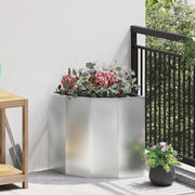 Vidaxl hoek plantbak zilver 45 x 45 x 50 cm verzinkt staal - afbeelding 1