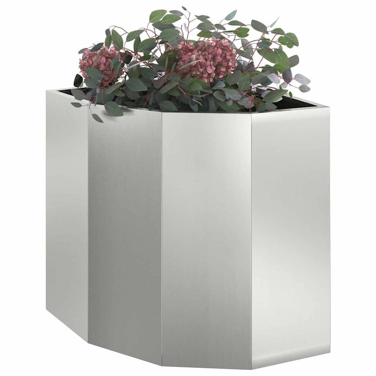 Vidaxl hoek plantbak zilver 45 x 45 x 50 cm verzinkt staal