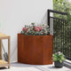 Vidaxl hoek plantbak roestkleurig 45 x 45 x 50 cm weervast staal