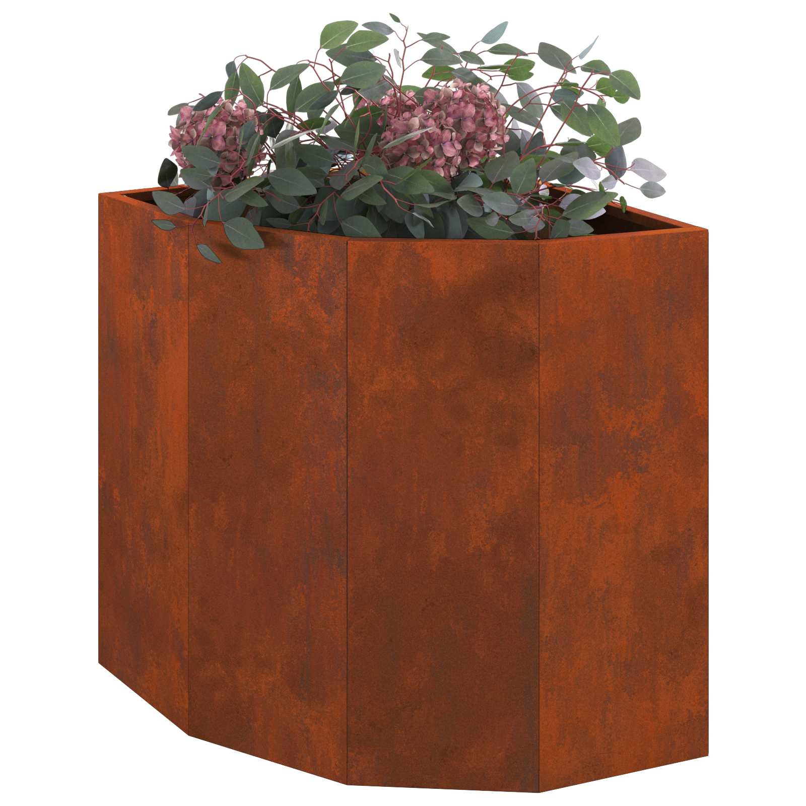 Vidaxl hoek plantbak roestig 45 x 45 x 50 cm cortenstaal