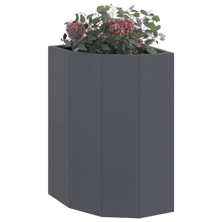 Vidaxl hoek plantbak antraciet 30 x 30 x 50 cm staal