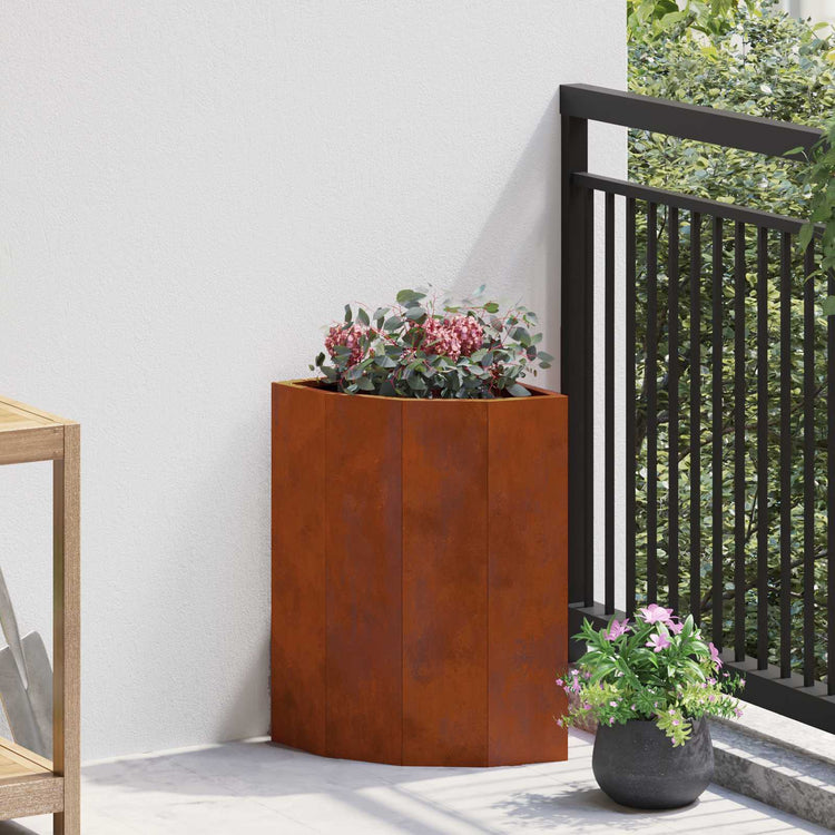 Vidaxl hoek plantbak roestkleurig 30 x 30 x 50 cm weervast staal