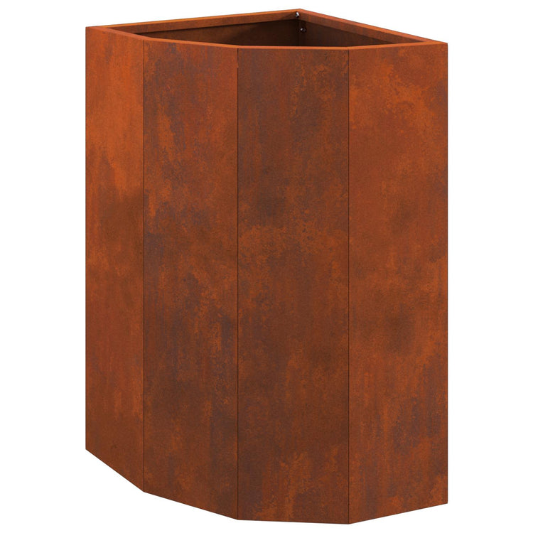 Vidaxl hoek plantbak roestkleurig 30 x 30 x 50 cm weervast staal