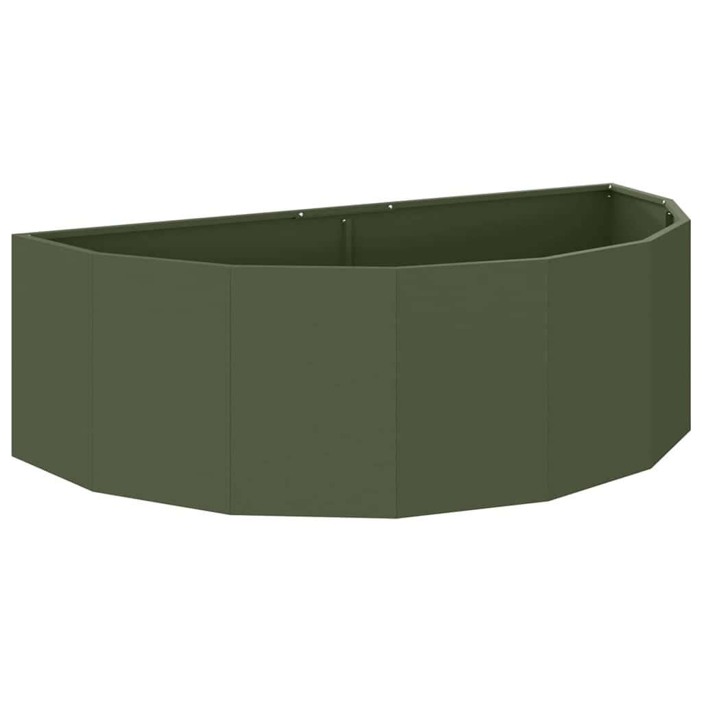 Vidaxl plantenbak olijf groen 120 x 60 x 35 cm staal