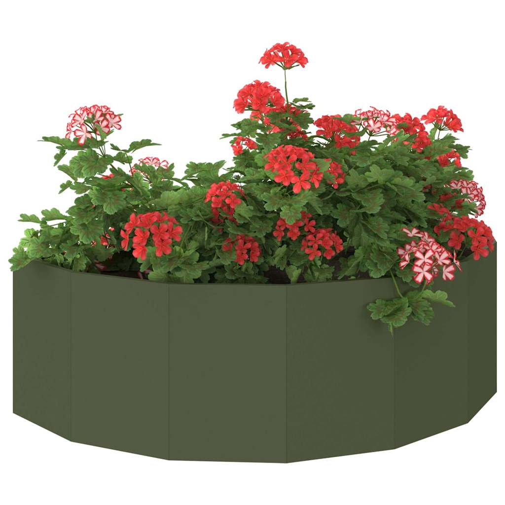 Vidaxl plantenbak olijf groen 120 x 60 x 35 cm staal
