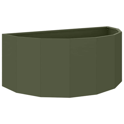 Vidaxl plantenbak olijf groen 90 x 45 x 35 cm staal