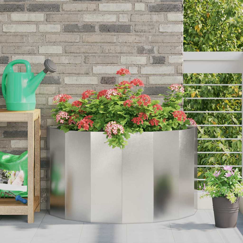 Vidaxl plantenbak zilver 90 x 45 x 50 cm roestvrij staal