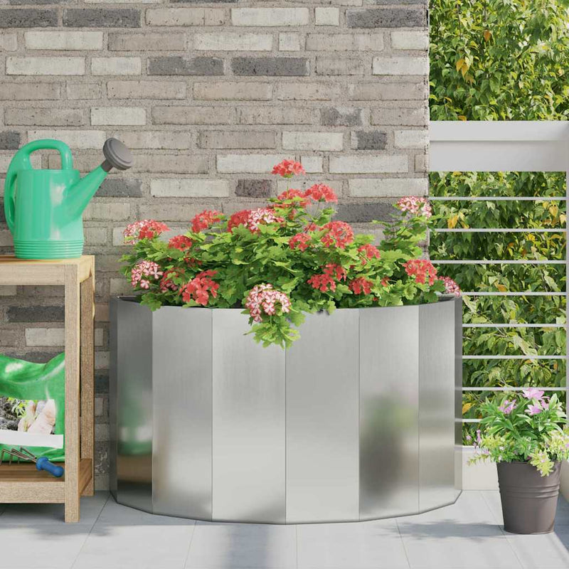 Vidaxl plantenbak zilver 90 x 45 x 50 cm gegalvaniseerd staal