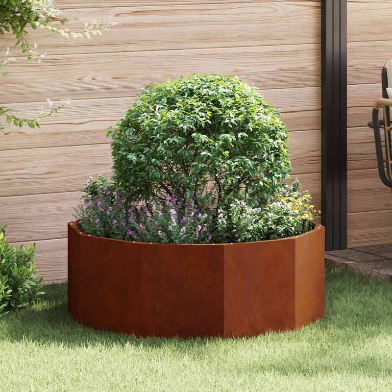 Vidaxl plantenbak roestig 90 x 90 x 35 cm cortenstaal