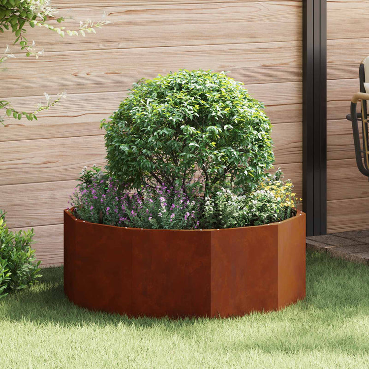 Vidaxl plantenbak roestig 90 x 90 x 35 cm weervast staal