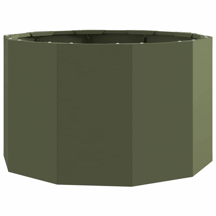Vidaxl plantenbak olijf groen 60 x 60 x 35 cm staal