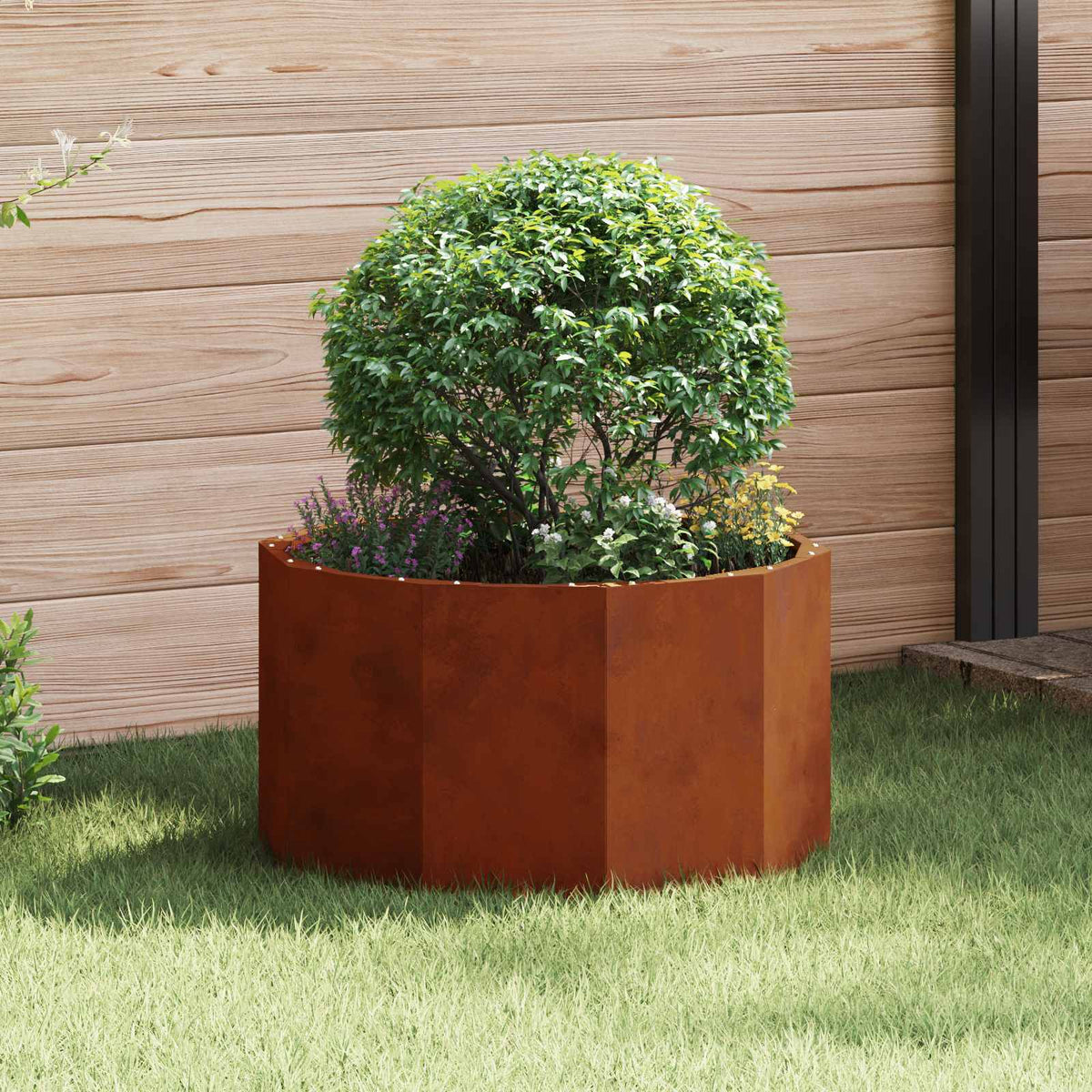 Vidaxl plantenbak roestig 60 x 60 x 35 cm weervast staal