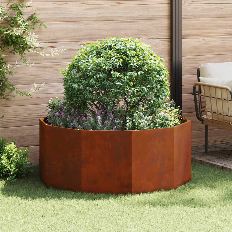 Vidaxl plantenbak roestig 120 x 120 x 50 cm weervast staal