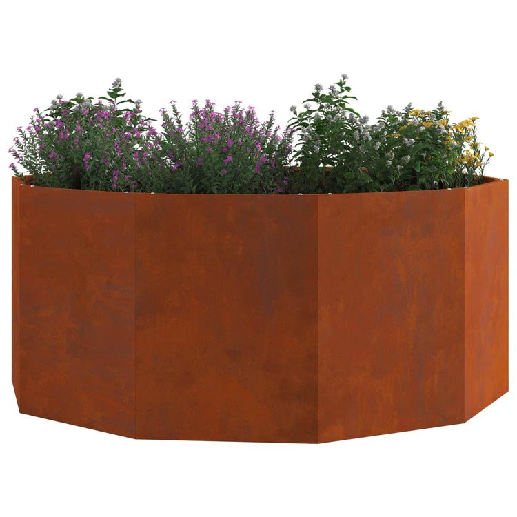 Vidaxl plantenbak roestig 120 x 120 x 50 cm weervast staal