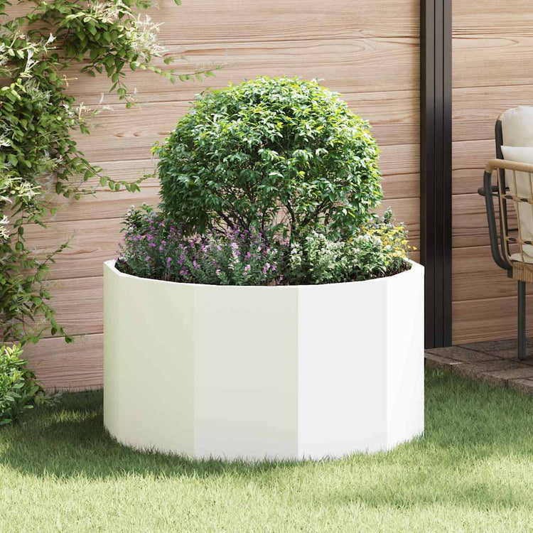 Vidaxl plantenbak wit 90 x 90 x 50 cm staal