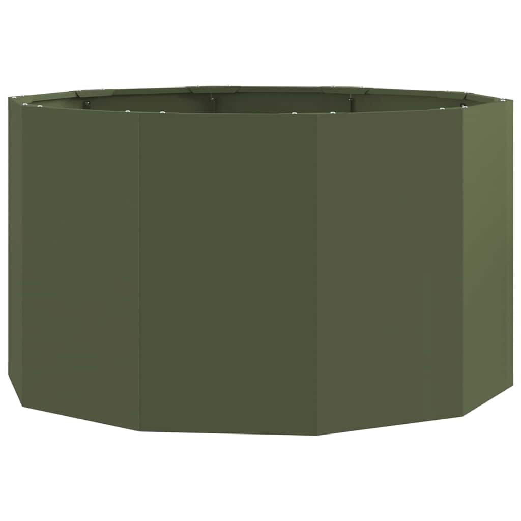 Vidaxl plantenbak olijf groen 90 x 90 x 50 cm staal