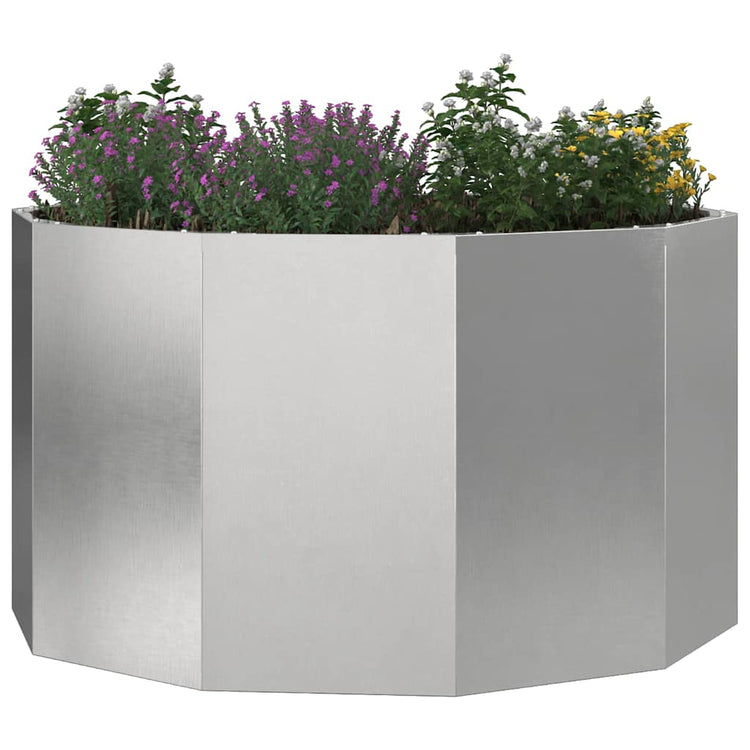 Vidaxl plantenbak zilver 90 x 90 x 50 cm roestvrij staal