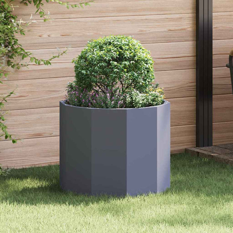 Vidaxl plantenbak antraciet 60 x 60 x 50 cm staal