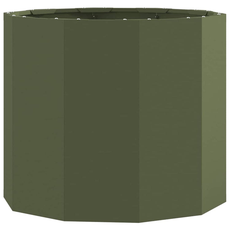 Vidaxl plantenbak olijf groen 60 x 60 x 50 cm staal