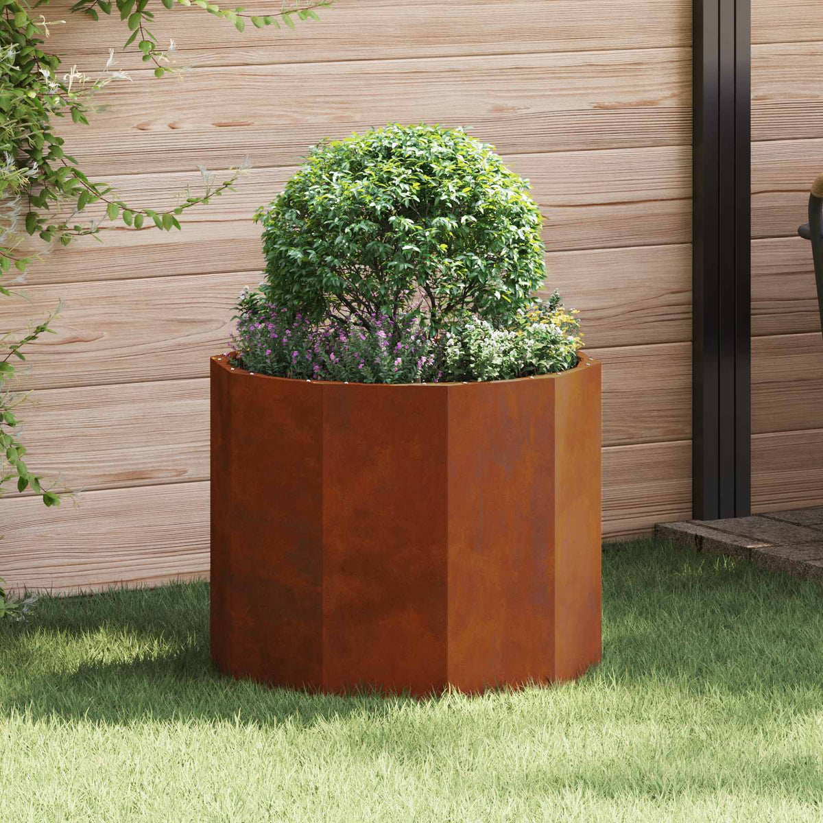 Vidaxl plantenbak roestig 60 x 60 x 50 cm weervast staal