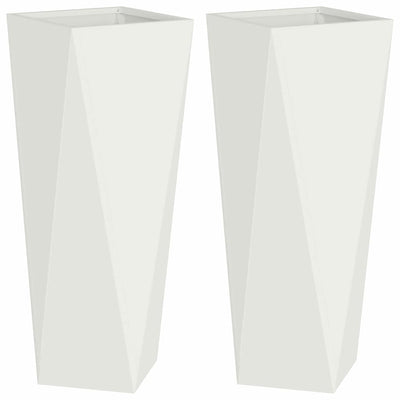 Vidaxl plantenbak 2 st wit 30 x 30 x 75 cm staal