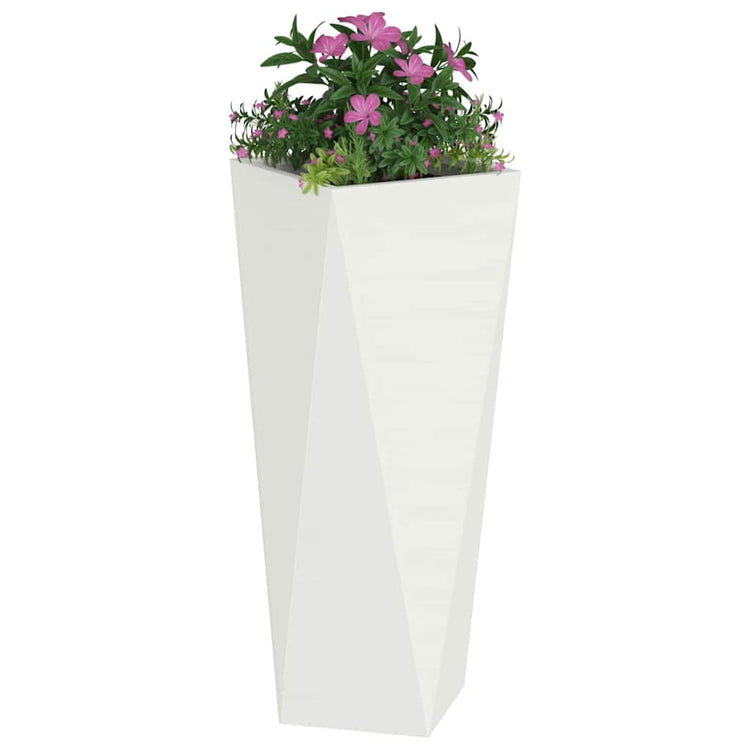 Vidaxl plantenbak 2 st wit 30 x 30 x 75 cm staal