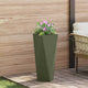 Vidaxl plantenbak olijf groen 30 x 30 x 75 cm staal