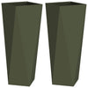 Vidaxl plantenbak 2 pcs olijf groen 30 x 30 x 75 cm staal