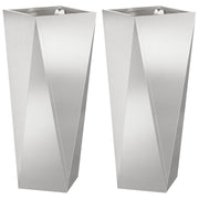 Vidaxl plantenbak 2 st zilver 30 x 30 x 75 cm roestvrij staal - afbeelding 2