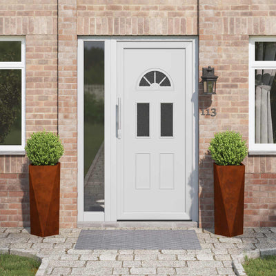 Vidaxl plantenbak 2 st roestig 30 x 30 x 75 cm weervast staal