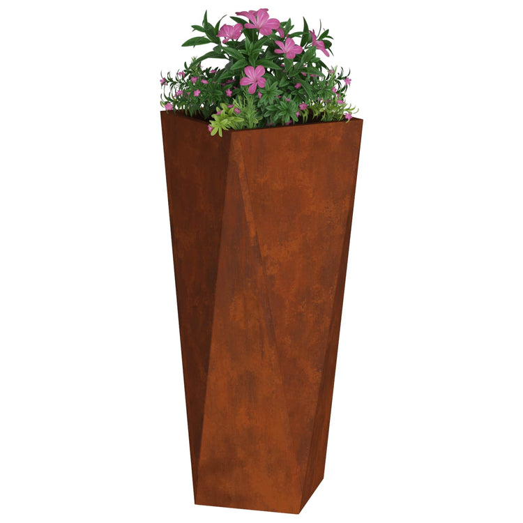 Vidaxl plantenbak 2 st roestig 30 x 30 x 75 cm weervast staal
