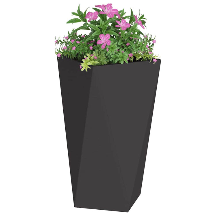 Vidaxl plantenbak 2 st zwart 40 x 40 x 75 cm staal