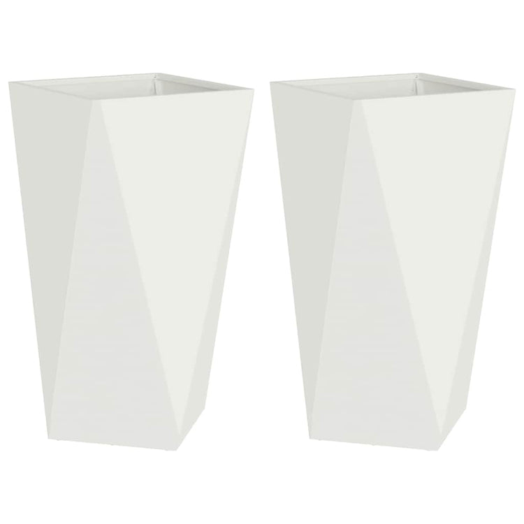 Vidaxl plantenbak 2 st wit 40 x 40 x 75 cm staal