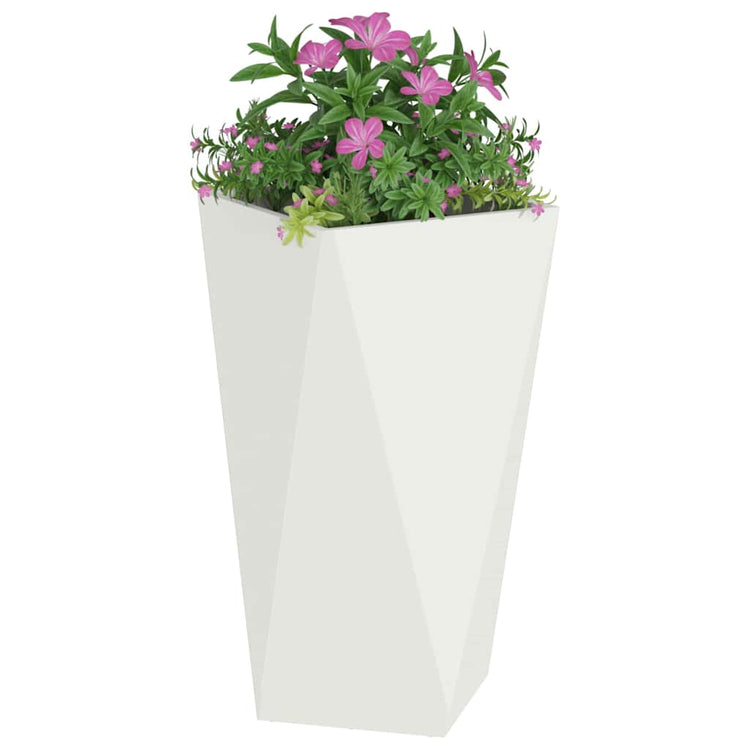Vidaxl plantenbak 2 st wit 40 x 40 x 75 cm staal
