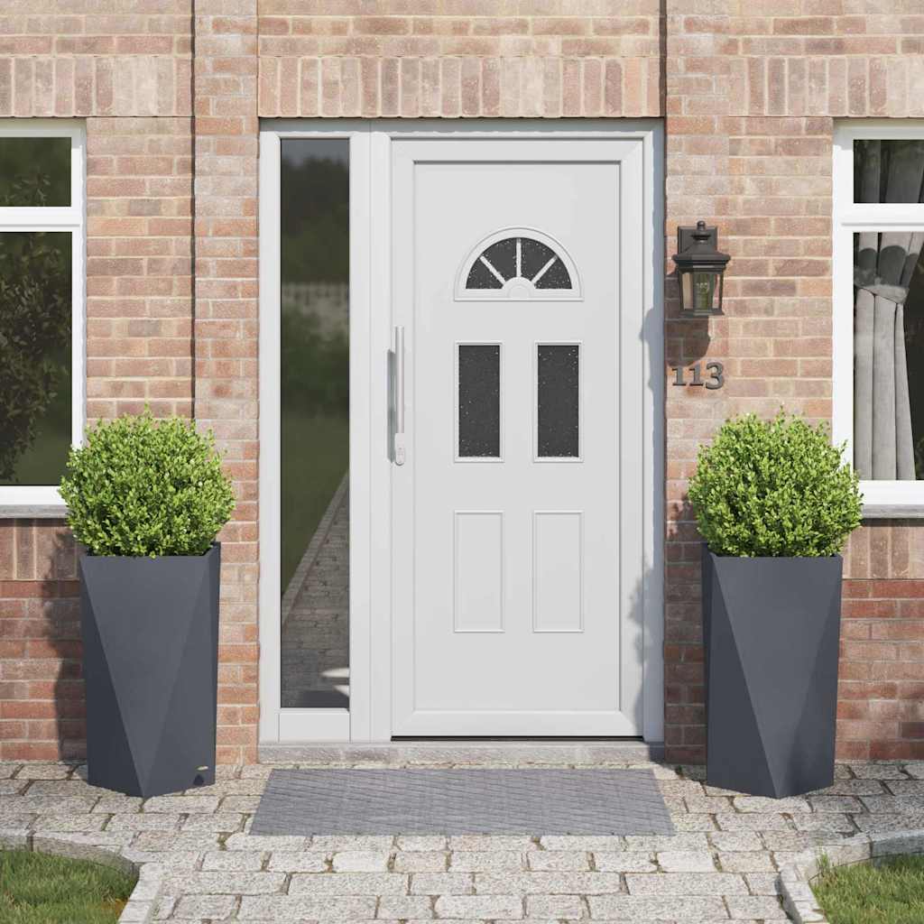 Vidaxl plantenbak 2 st antraciet 40 x 40 x 75 cm staal