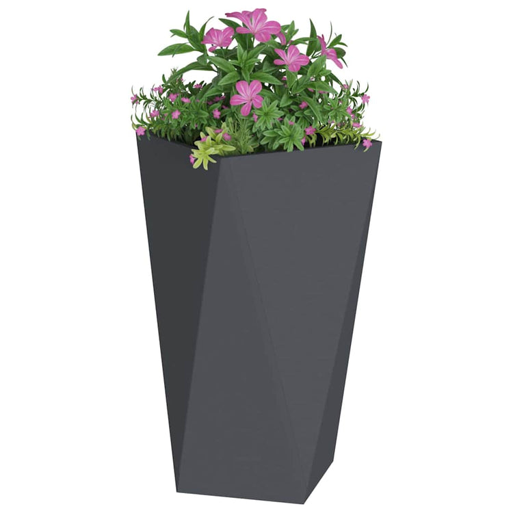 Vidaxl plantenbak 2 st antraciet 40 x 40 x 75 cm staal