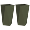 Vidaxl plantenbak 2 pcs olijf groen 40 x 40 x 75 cm staal