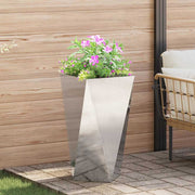 Vidaxl plantenbak zilver 40 x 40 x 75 cm roestvrij staal - afbeelding 1