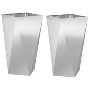 Vidaxl plantenbak 2 st zilver 40 x 40 x 75 cm roestvrij staal - afbeelding 2